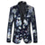 Tailored Fit Notched Lapel Single Breasted One-button Men's Party Jacket With Floral