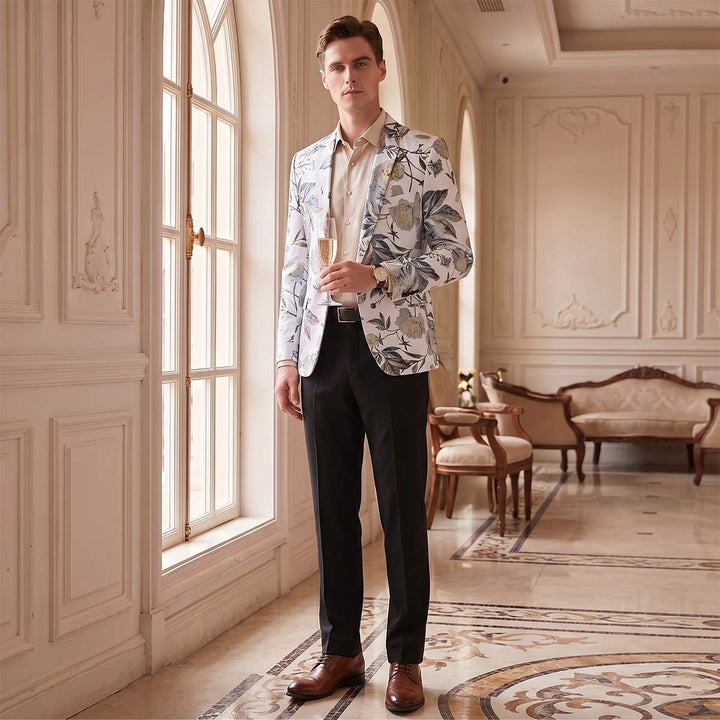 Tailored Fit Notched Lapel Single Breasted One-button Men&