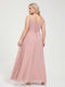 A-Line/Princess Chiffon V-Neck Sleeveless With Pleats Floor-Length Lace Up Plus Size Bridesmaid Dresses