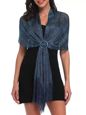 （170cm*45cm)Glamorous Metallic Shawls with Tassel Wedding Guest Wraps