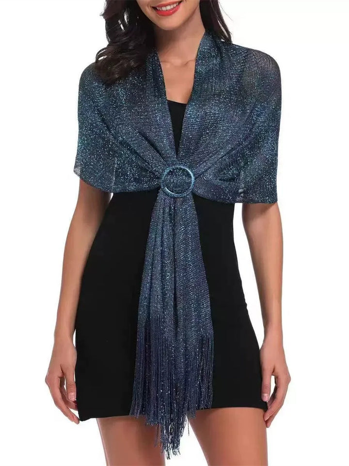（170cm*45cm)Glamorous Metallic Shawls with Tassel Wedding Guest Wraps