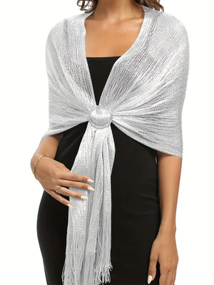 （170cm*45cm)Glamorous Metallic Shawls with Tassel Wedding Guest Wraps