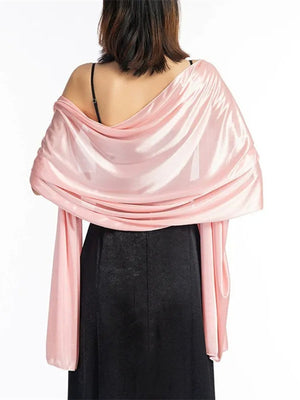 Women's Imitation Silk Sheer Scarf Cape Solid Color Long Shawl Wrap