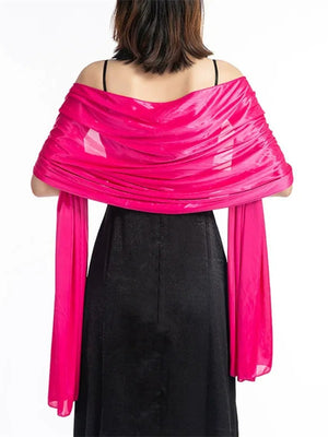 Women's Imitation Silk Sheer Scarf Cape Solid Color Long Shawl Wrap