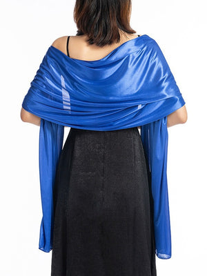 Women's Imitation Silk Sheer Scarf Cape Solid Color Long Shawl Wrap