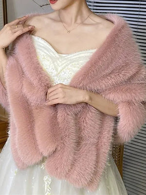 Women's Elegant Solid Colored Scarf Cape Long Wedding Shawl Wrap