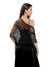 Women's Solid Colored Fringed Scarf Wedding Cape with Sequins