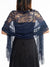 Women's Solid Colored Fringed Scarf Cape with Floral Cut-out