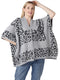 Women's Warm Solid Colored Luxury Daily Knit Printed Floral Cape Shawl