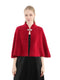 Women's Elegant Knitted Solid Color Cape Shawl with Button