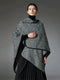 Black High-End Wool Tie-Dye Party Cape Shawl for Women