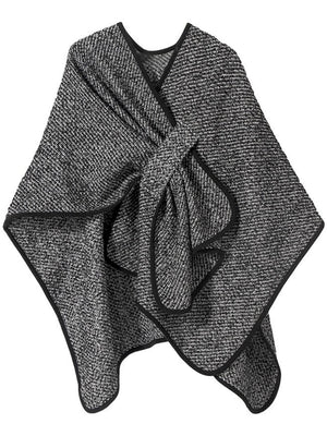 Black High-End Wool Tie-Dye Party Cape Shawl for Women