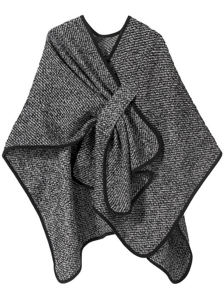 Black High-End Wool Tie-Dye Party Cape Shawl for Women