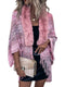 Chic Retro Striped Knitted Long Party Cape Shawl with Tassel for Women