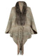 Chic Retro Striped Knitted Long Party Cape Shawl with Tassel for Women