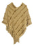 Women's Warm V-Neck Stylish Knitted Plush Fringed Shawl Cape