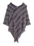 Women's Warm V-Neck Stylish Knitted Plush Fringed Shawl Cape