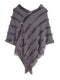 Women's Warm V-Neck Stylish Knitted Plush Fringed Shawl Cape