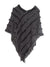 Women's Warm V-Neck Stylish Knitted Plush Fringed Shawl Cape