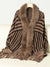 Women's Vintage Striped Knitted Chic Shawl Cape with Fur & Tassels