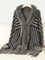 Women's Vintage Striped Knitted Chic Shawl Cape with Fur & Tassels