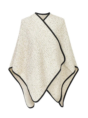 Women's Wool Knitted Elegant Long Party Shawl Cape