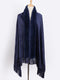 Women's Solid Colored Fur Warm Soft Shawl Cape with Tassels