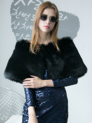 Women's Sweet Fur Soft Versatile Warm Party Shawl/Wraps