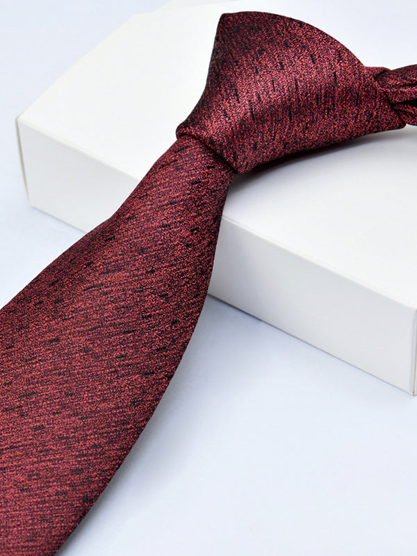 Men's Wine Red Printed Stripe Classic Tie