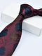 Men's Wine Red Printed Stripe Classic Tie
