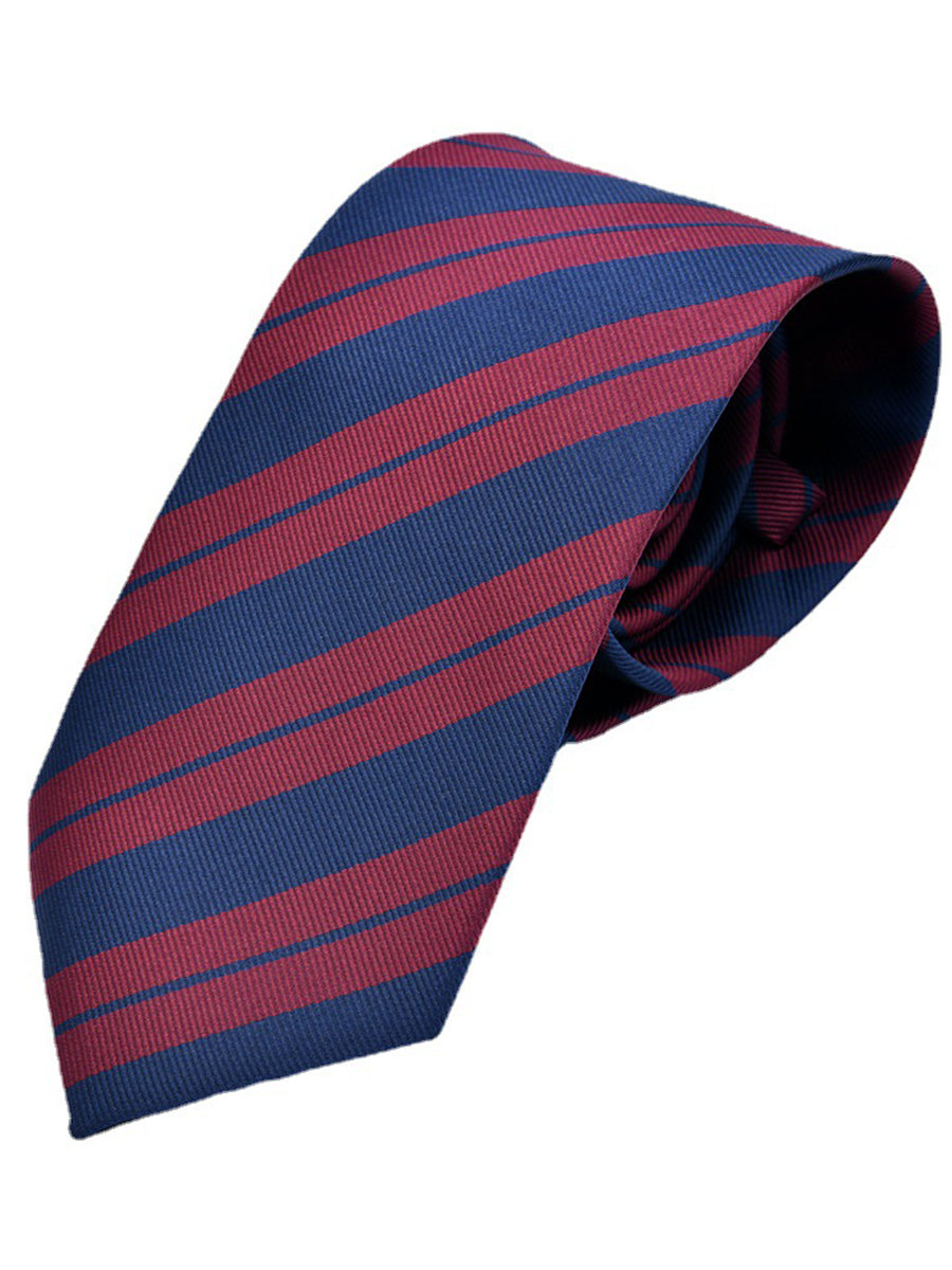 Men's Wine Red Printed Stripe Classic Tie