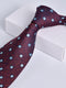 Men's Wine Red Printed Stripe Classic Tie