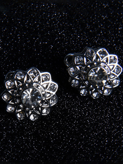 Men's Sparkling 2Pcs Geometric Cufflinks with Rhinestones