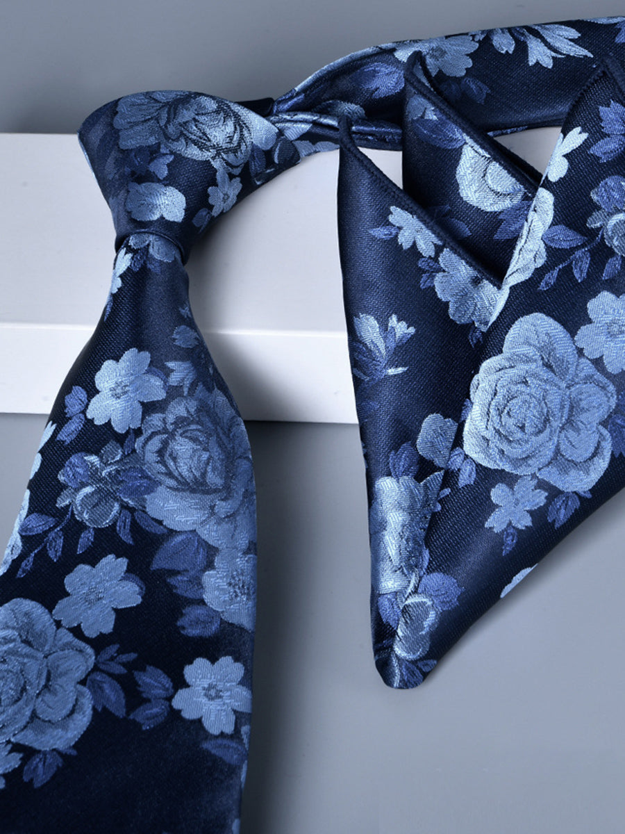 Men's 2 Pics Printed Jacquard Formal Floral Tie