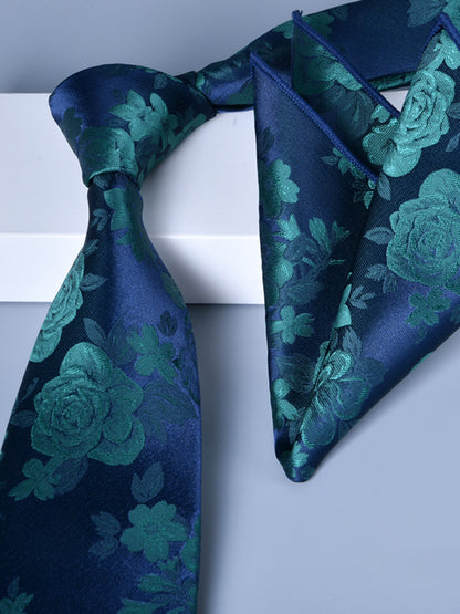 Men's 2 Pics Printed Jacquard Formal Floral Tie