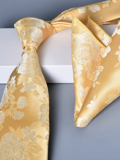 Men's 2 Pics Printed Jacquard Formal Floral Tie