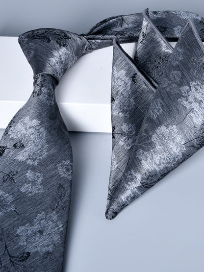 Men's 2 Pics Printed Jacquard Formal Floral Tie