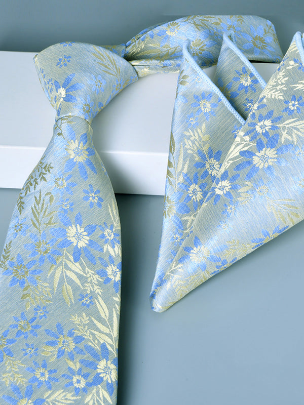 Men's 2 Pics Printed Jacquard Formal Floral Tie
