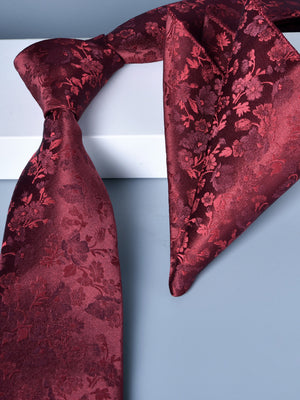 Men's 2 Pics Printed Jacquard Formal Floral Tie
