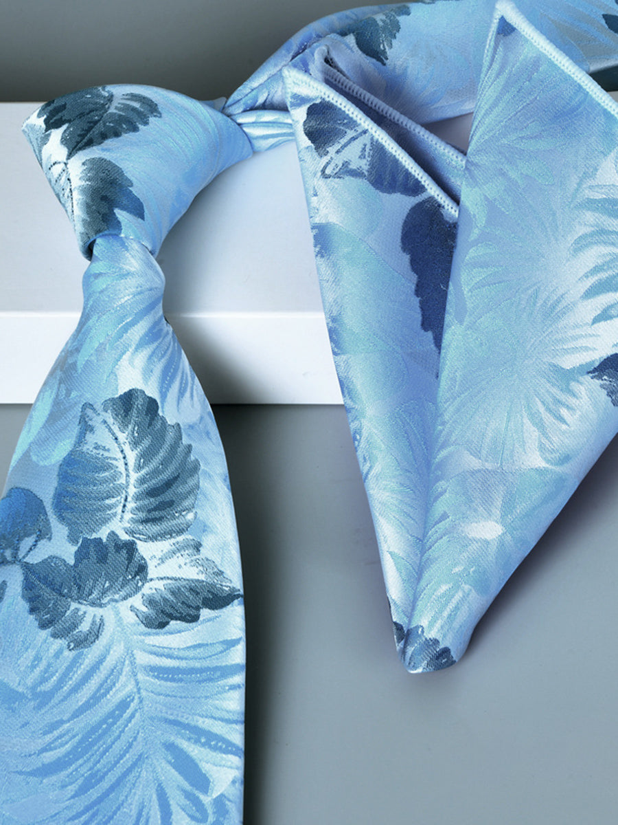 Men's 2 Pics Printed Jacquard Formal Floral Tie