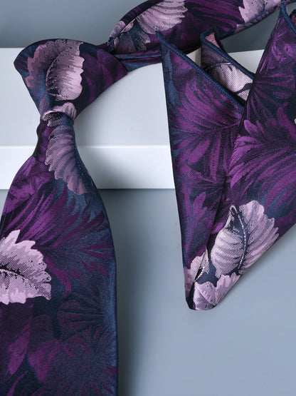 Men's 2 Pics Printed Jacquard Formal Floral Tie