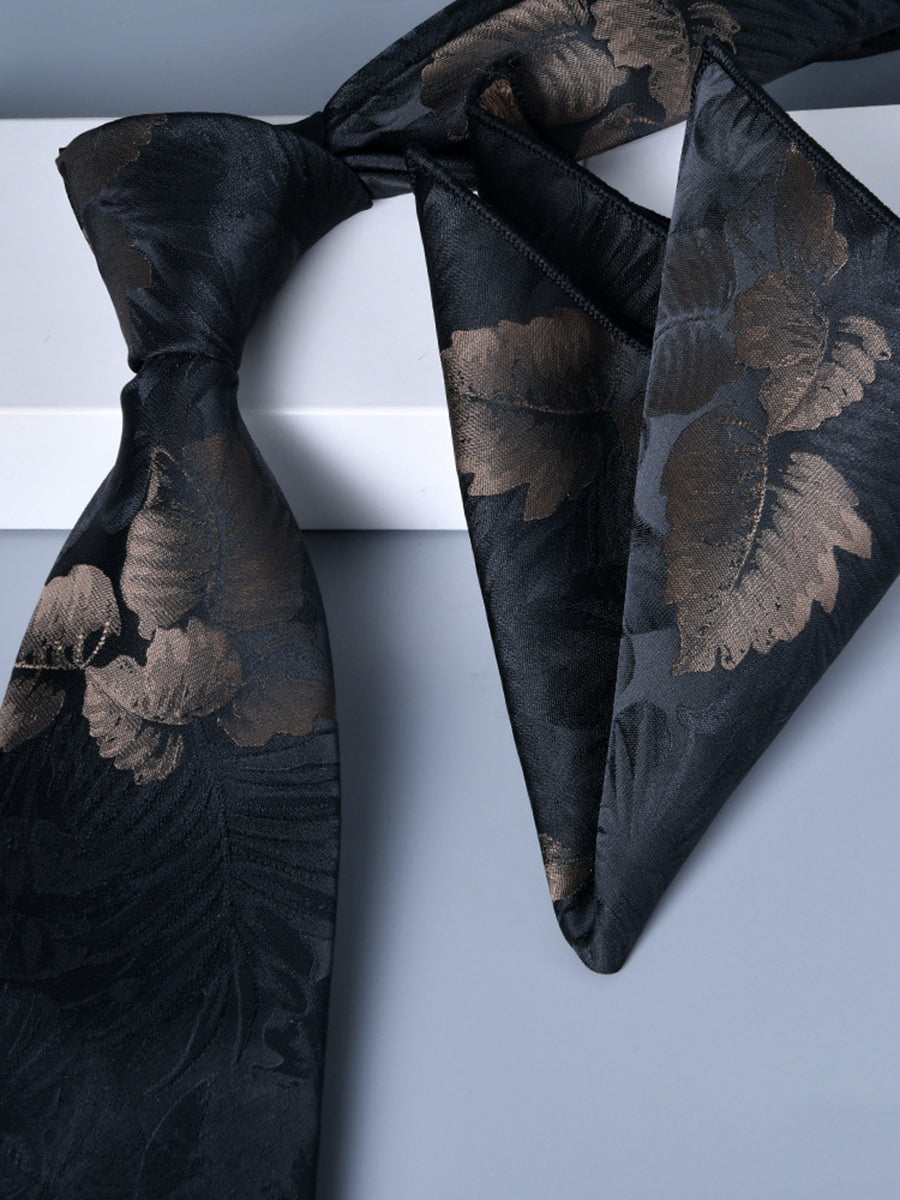 Men's 2 Pics Printed Jacquard Formal Floral Tie
