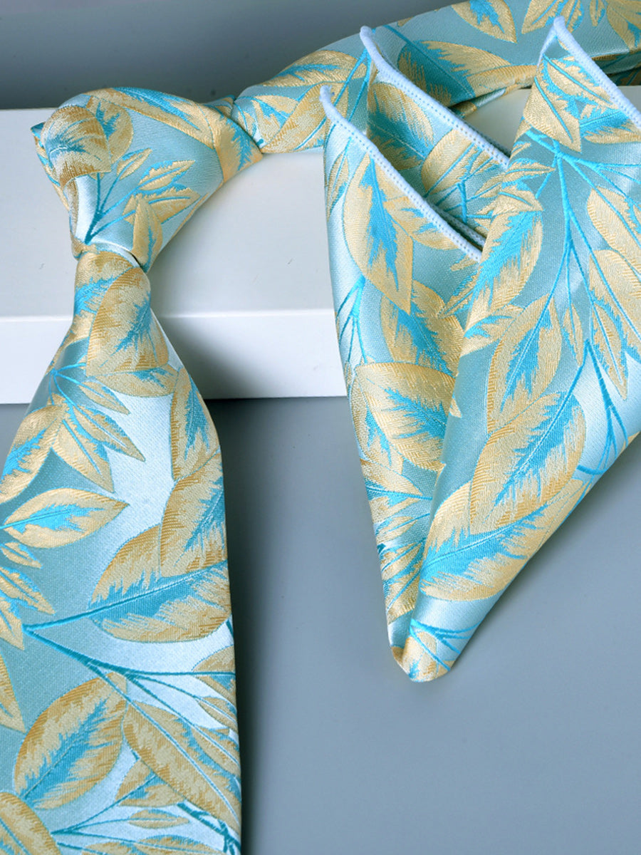 Men's 2 Pics Printed Jacquard Formal Floral Tie