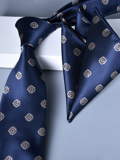 Men's 2 Pics Printed Jacquard Formal Floral Tie