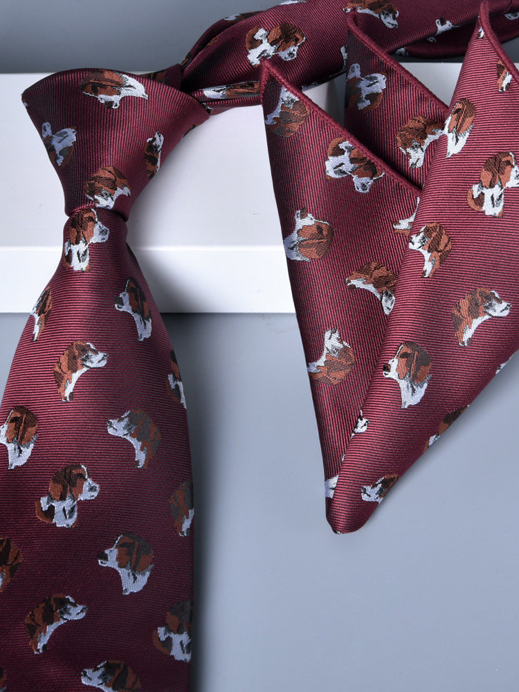 Men's 2 Pics Printed Jacquard Formal Floral Tie