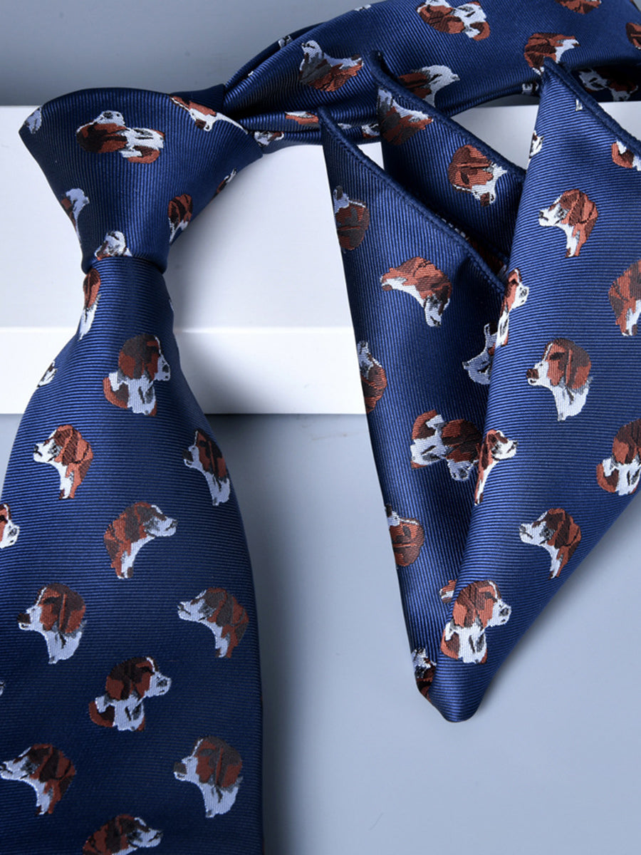 Men's 2 Pics Printed Jacquard Formal Floral Tie