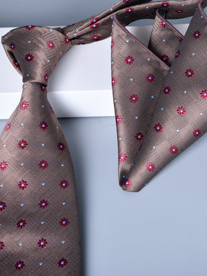 Men's 2 Pics Printed Jacquard Formal Floral Tie