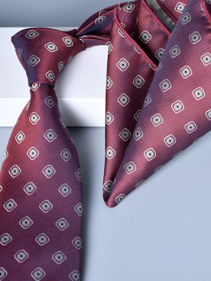 Men's 2 Pics Printed Jacquard Formal Floral Tie