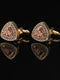 Men's Sparkling 2Pcs Alloy Cufflinks with Floral