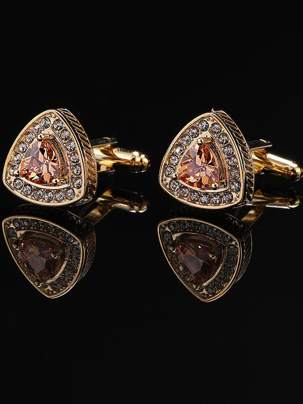 Men's Sparkling 2Pcs Alloy Cufflinks with Floral